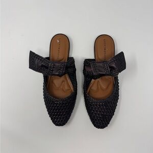 Lucky Brand Brown-Black Woven Mules sz 8